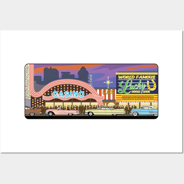 Vegas Illustration Wall Art by candcretro